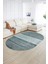 Dijital Kaymaz Yıkanabilir Modern Desen Oval Yolluk Mutfak Salon Halısı, N-O-Modern-83-Turkuaz, 2