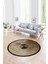 Dijital Kaymaz Taban Yıkanabilir Modern Desen Yuvarlak Mutfak Salon Halısı, N-Y-Modern-94-Kahve, 1