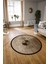 Dijital Kaymaz Taban Yıkanabilir Modern Desen Yuvarlak Mutfak Salon Halısı, N-Y-Modern-94-Kahve, 3