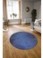 Dijital Kaymaz Taban Yıkanabilir Modern Desen Yuvarlak Mutfak Salon Halısı, N-Y-MODERN-111-MAVİ, 3
