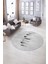 Dijital Kaymaz Taban Yıkanabilir Modern Desen Yuvarlak Mutfak Salon Halısı, N-Y-MODERN-115-GRİ, 5