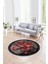 Dijital Kaymaz Taban Yıkanabilir Modern Desen Yuvarlak Mutfak Salon Halısı, N-Y-Modern-13-Kırmızı, 1