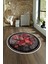 Dijital Kaymaz Taban Yıkanabilir Modern Desen Yuvarlak Mutfak Salon Halısı, N-Y-Modern-13-Kırmızı, 4