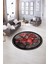Dijital Kaymaz Taban Yıkanabilir Modern Desen Yuvarlak Mutfak Salon Halısı, N-Y-Modern-13-Kırmızı, 5