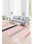 Dijital Kaymaz Yıkanabilir Modern Desen Oval Yolluk Mutfak Salon Halısı, N-O-Modern-75-Pembe, 1