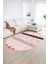 Dijital Kaymaz Yıkanabilir Modern Desen Oval Yolluk Mutfak Salon Halısı, N-O-Modern-75-Pembe, 2