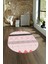 Dijital Kaymaz Yıkanabilir Modern Desen Oval Yolluk Mutfak Salon Halısı, N-O-Modern-75-Pembe, 4