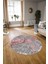 Dijital Kaymaz Taban Yıkanabilir Modern Desen Yuvarlak Mutfak Salon Halısı, N-Y-Modern-15-Pembe, 3