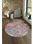 Dijital Kaymaz Taban Yıkanabilir Modern Desen Yuvarlak Mutfak Salon Halısı, N-Y-Modern-15-Pembe, 4