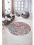 Dijital Kaymaz Taban Yıkanabilir Modern Desen Yuvarlak Mutfak Salon Halısı, N-Y-Modern-15-Pembe, 5