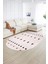 Dijital Kaymaz Yıkanabilir Modern Desen Oval Yolluk Mutfak Salon Halısı, N-O-Modern-65-Pembe, 2