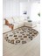 Dijital Kaymaz Yıkanabilir Modern Desen Oval Yolluk Mutfak Salon Halısı, N-O-Modern-99-Kahve, 2