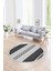 Dijital Kaymaz Taban Yıkanabilir Modern Desen Yuvarlak Mutfak Salon Halısı, N-Y-Modern-18-Gri, 1