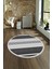 Dijital Kaymaz Taban Yıkanabilir Modern Desen Yuvarlak Mutfak Salon Halısı, N-Y-Modern-18-Gri, 4