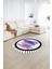 Dijital Kaymaz Taban Yıkanabilir Modern Desen Yuvarlak Mutfak Salon Halısı, N-Y-Modern-22-Mor, 2
