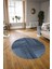 Dijital Kaymaz Taban Yıkanabilir Modern Desen Yuvarlak Mutfak Salon Halısı, N-Y-Modern-34-Mavi, 3