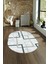 Dijital Kaymaz Yıkanabilir Modern Desen Oval Yolluk Mutfak Salon Halısı, N-O-Modern-80-Mavi, 4