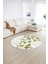 Dijital Kaymaz Taban Yıkanabilir Modern Desen Yuvarlak Mutfak Salon Halısı, N-Y-Modern-42-Sarı, 2