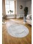 Dijital Kaymaz Taban Yıkanabilir Modern Desen Yuvarlak Mutfak Salon Halısı, N-Y-Modern-62-Gri, 3