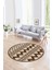 Dijital Kaymaz Taban Yıkanabilir Modern Desen Yuvarlak Mutfak Salon Halısı, N-Y-MODERN-105-KAHVE, 1