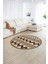 Dijital Kaymaz Taban Yıkanabilir Modern Desen Yuvarlak Mutfak Salon Halısı, N-Y-MODERN-105-KAHVE, 2