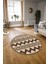 Dijital Kaymaz Taban Yıkanabilir Modern Desen Yuvarlak Mutfak Salon Halısı, N-Y-MODERN-105-KAHVE, 3