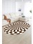Dijital Kaymaz Yıkanabilir Modern Desen Oval Yolluk Mutfak Salon Halısı, N-O-Modern-78-Kahve, 2
