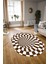 Dijital Kaymaz Yıkanabilir Modern Desen Oval Yolluk Mutfak Salon Halısı, N-O-Modern-78-Kahve, 3