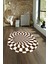 Dijital Kaymaz Yıkanabilir Modern Desen Oval Yolluk Mutfak Salon Halısı, N-O-Modern-78-Kahve, 4