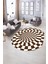 Dijital Kaymaz Yıkanabilir Modern Desen Oval Yolluk Mutfak Salon Halısı, N-O-Modern-78-Kahve, 5