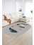 Dijital Kaymaz Yıkanabilir Modern Desen Oval Yolluk Mutfak Salon Halısı, N-O-MODERN-114-GRİ, 2