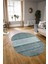 Dijital Kaymaz Yıkanabilir Modern Desen Oval Yolluk Mutfak Salon Halısı, N-O-Modern-83-Turkuaz, 3