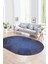 Dijital Kaymaz Yıkanabilir Modern Desen Oval Yolluk Mutfak Salon Halısı, N-O-MODERN-111-MAVİ, 1
