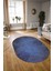 Dijital Kaymaz Yıkanabilir Modern Desen Oval Yolluk Mutfak Salon Halısı, N-O-MODERN-111-MAVİ, 3