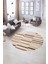Dijital Kaymaz Taban Yıkanabilir Modern Desen Yuvarlak Mutfak Salon Halısı, N-Y-Modern-74-Kahve, 5