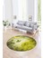 Dijital Kaymaz Taban Yıkanabilir Modern Desen Yuvarlak Mutfak Salon Halısı, N-Y-MODERN-109-SARI, 1