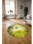 Dijital Kaymaz Taban Yıkanabilir Modern Desen Yuvarlak Mutfak Salon Halısı, N-Y-MODERN-109-SARI, 3