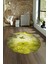 Dijital Kaymaz Taban Yıkanabilir Modern Desen Yuvarlak Mutfak Salon Halısı, N-Y-MODERN-109-SARI, 4