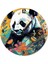 Çiçekler ve Panda Şekilli Duvar Saati 1