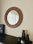 Ahşap Görünümlü Mdf Yuvarlak Duvar Salon Banyo Aynası 4