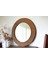 Ahşap Görünümlü Mdf Yuvarlak Duvar Salon Banyo Aynası 3