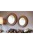 Ahşap Görünümlü Mdf 2 Li Yuvarlak Duvar Salon Banyo Aynası(60 cm ,50 cm Çap) 1