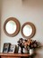 Ahşap Görünümlü Mdf 2 Li Yuvarlak Duvar Salon Banyo Aynası(60 cm ,50 cm Çap) 2