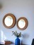 Ahşap Görünümlü Mdf 2 Li Yuvarlak Duvar Salon Banyo Aynası(60 cm ,50 cm Çap) 3