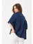 Lacivert Bisiklet Yaka Owut Baskı Detaylı Oversize T-Shirt 3