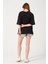 Lacivert Bisiklet Yaka Owut Baskı Detaylı Oversize T-Shirt 2