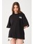 Lacivert Bisiklet Yaka Owut Baskı Detaylı Oversize T-Shirt 4