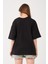 Lacivert Bisiklet Yaka Owut Baskı Detaylı Oversize T-Shirt 5
