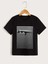 Rahat Kalıp Pamuklu Çizgili Kedi Baskılı Çocuk T-Shirt 1