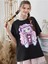Pembe Anime Baskılı Oversize Tshırt 1